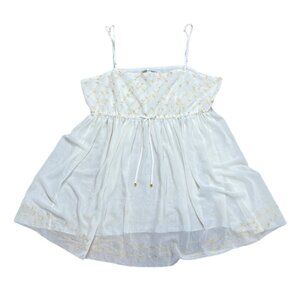 Y2K Victorias Secret Fairycore Lingerie Slip Dress With Golden Leaves Embroidery